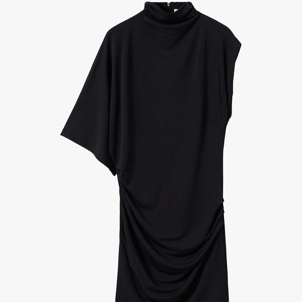 Mango - Asymetrical sleeve Mini Dress - size 0 - Picture 2 of 8